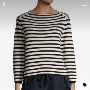 Vince black stripe cotton sweater size s